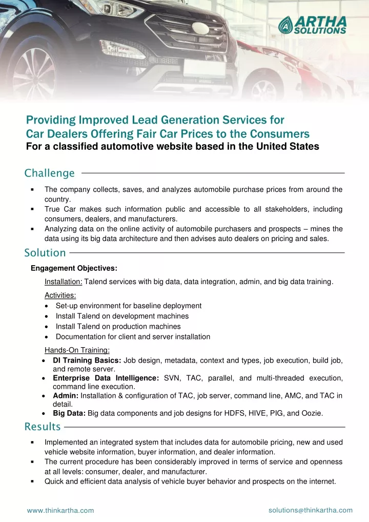 providing improved lead generation services