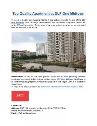 top quality apartment at dlf one midtown
