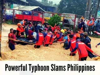 Powerful typhoon slams Philippines
