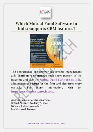 which mutual fund software in india supports