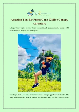 Amazing Tips for Punta Cana Zipline Canopy Adventure