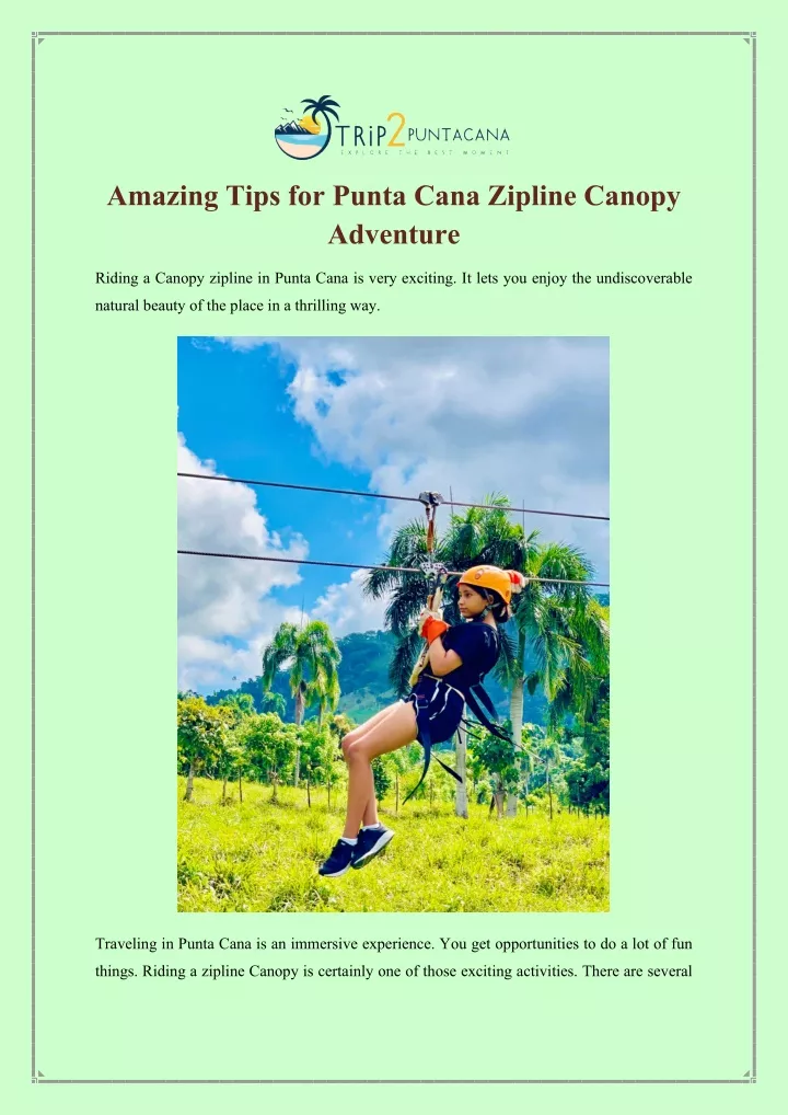 amazing tips for punta cana zipline canopy