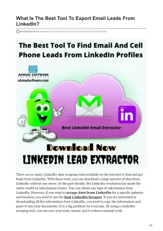 what is the best tool to export email leads from