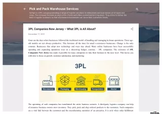3PL Companies New Jersey – What 3PL is All About?