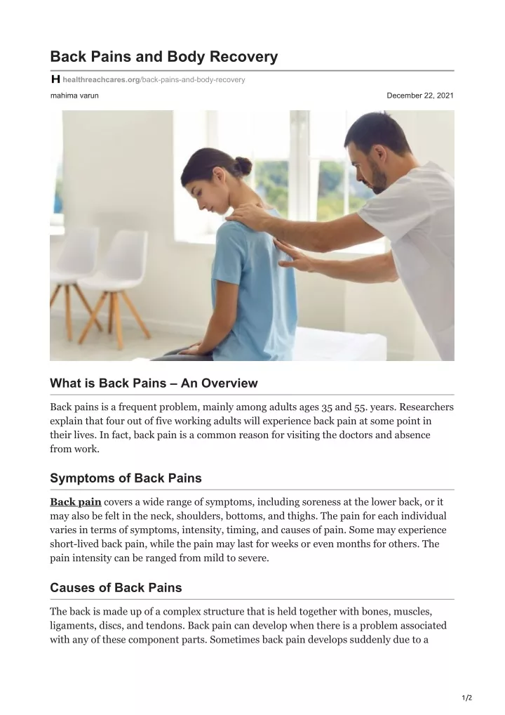back pains and body recovery