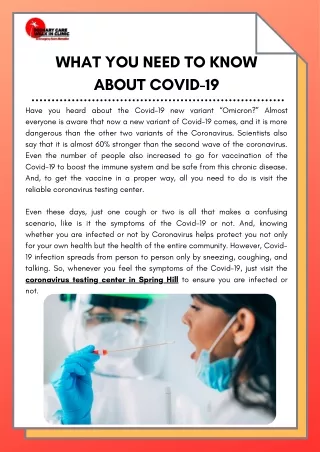 What You Need to Know About Covid-19