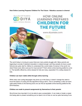 how online learning prepares children