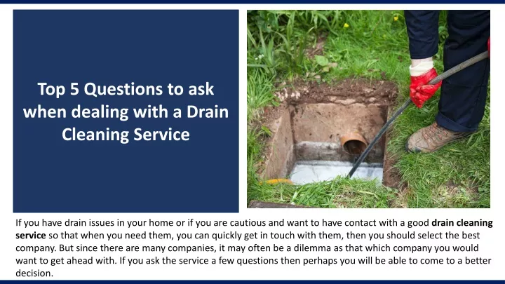 top 5 questions to ask when dealing with a drain