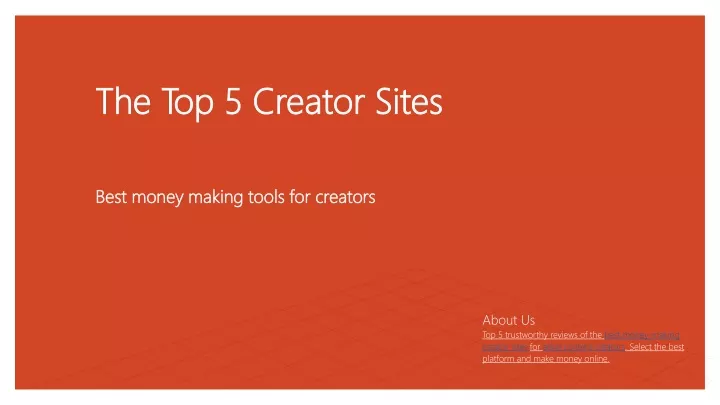 the top 5 creator sites