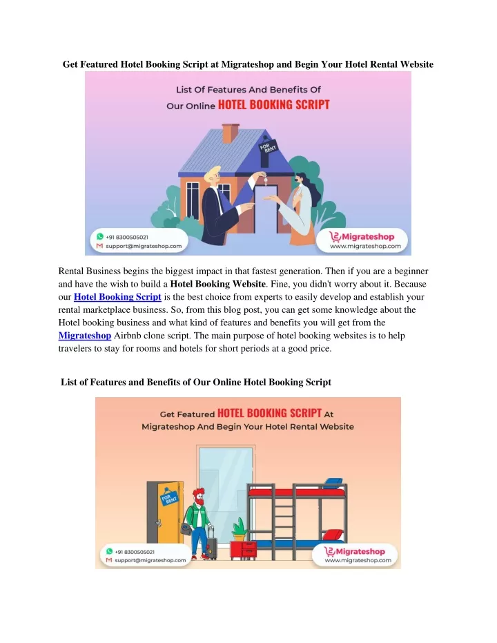 get featured hotel booking script at migrateshop