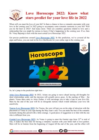 love horoscope 2022 know what stars predict