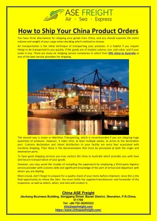 how to ship your china product orders