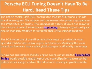porsche ecu tuning doesn t have to be hard read these tips