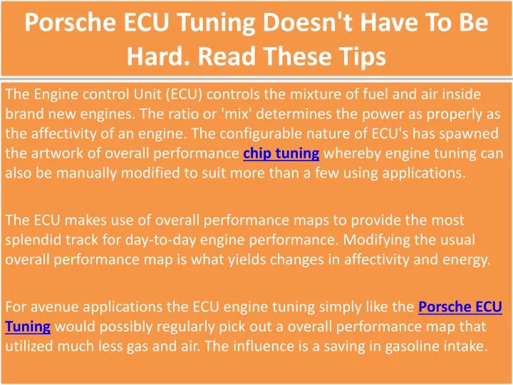 porsche ecu tuning doesn t have to be hard read these tips