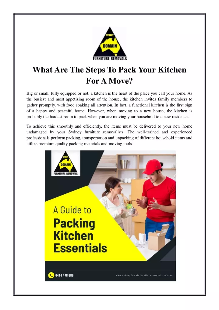 what are the steps to pack your kitchen for a move
