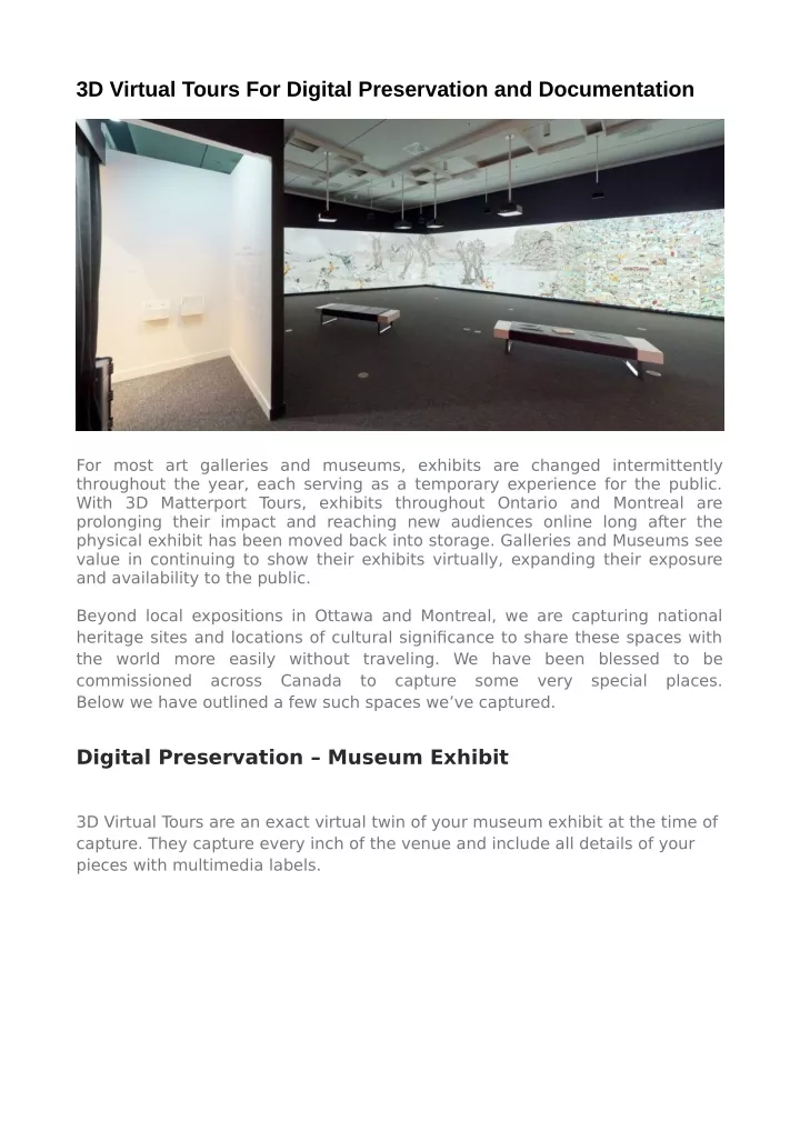 3d virtual tours for digital preservation