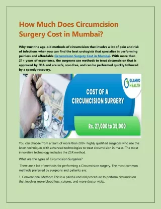 How Much Does Circumcision Surgery Cost in Mumbai