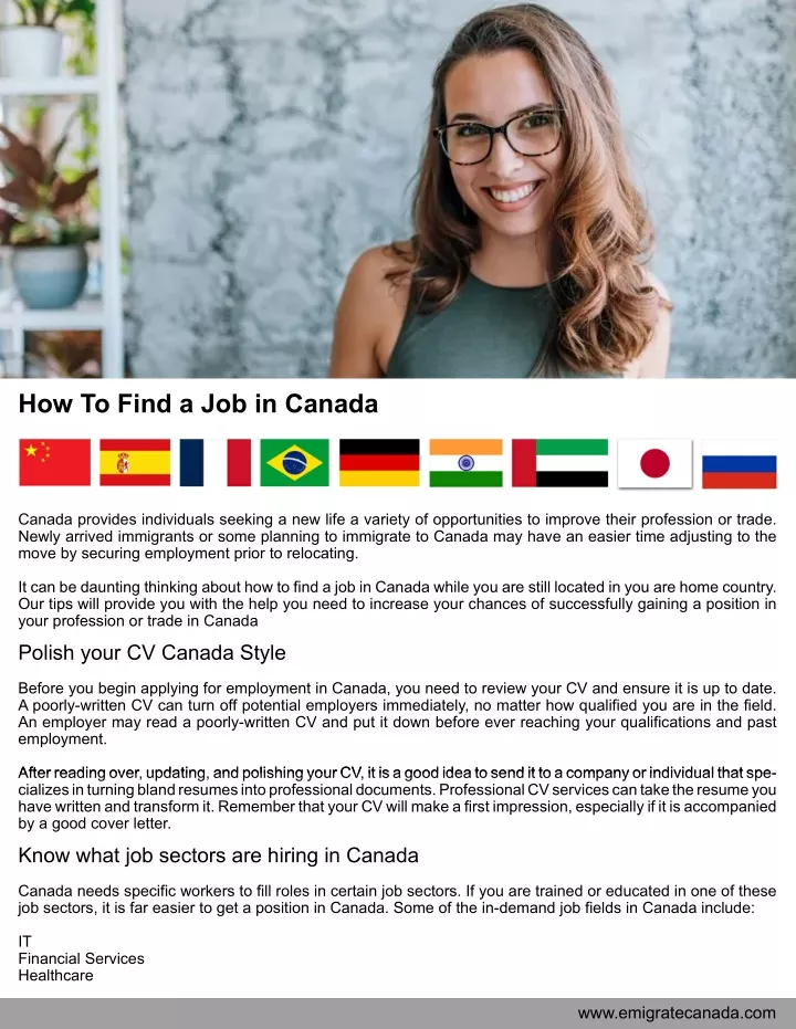 how to find a job in canada