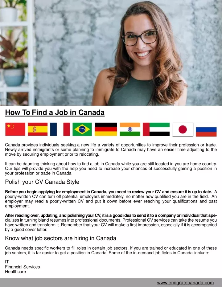 how to find a job in canada