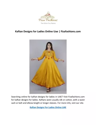 Kaftan Designs for Ladies Online Uae | Fizafashions.com