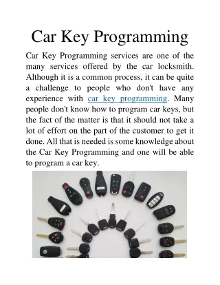 Car Key Programming