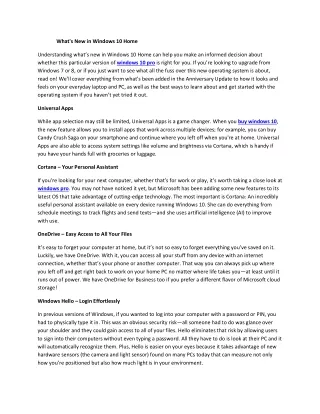 what s new in windows 10 home
