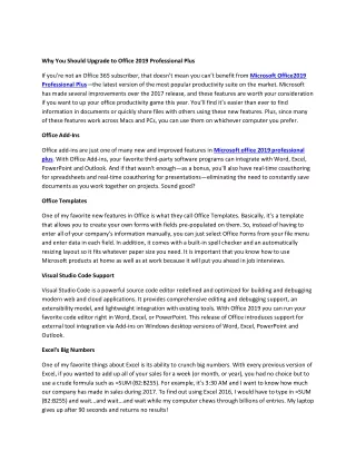why you should upgrade to office 2019