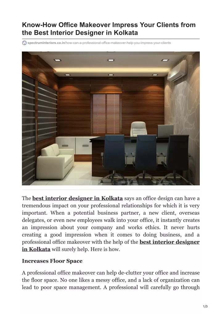 know how office makeover impress your clients