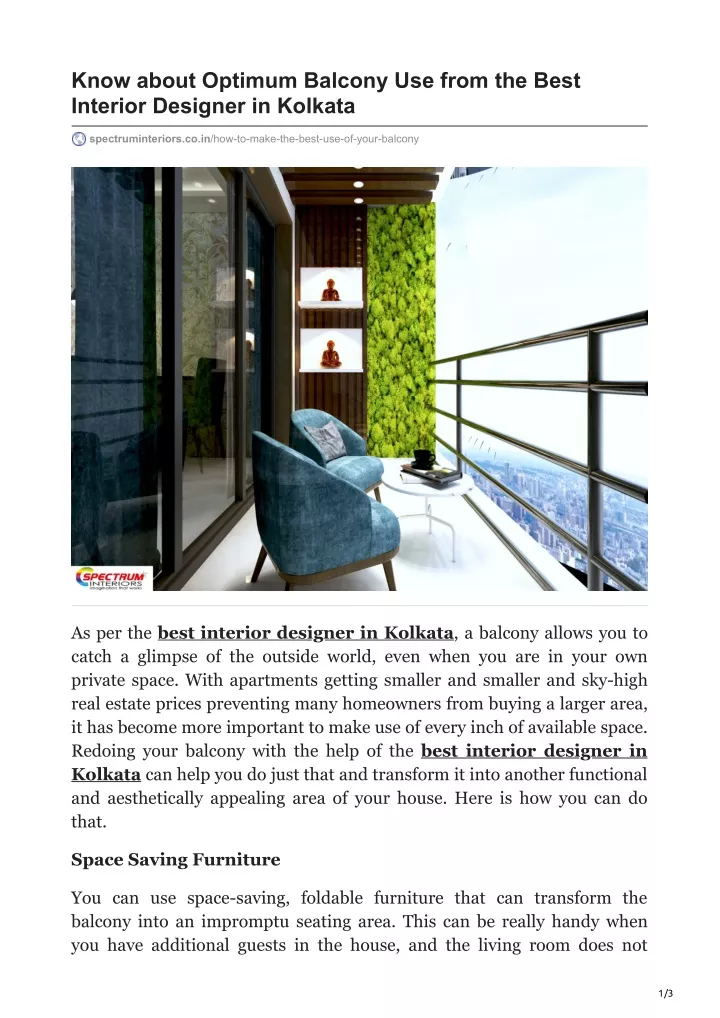 know about optimum balcony use from the best