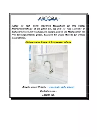 Küchenarmatur Schwarz  Arcorawasserhahn.de