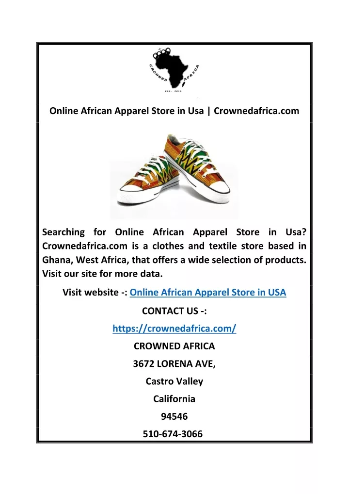 online african apparel store in usa crownedafrica