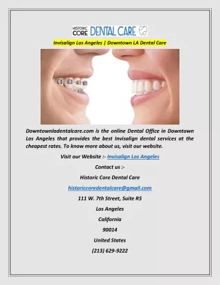 Invisalign Los Angeles  Downtown LA Dental Care