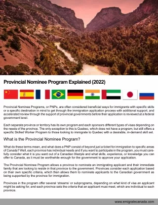 Provincial Nominee Program Explained