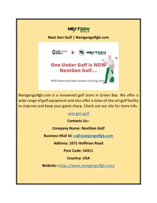 Next Gen Golf | Nextgengolfgb.com