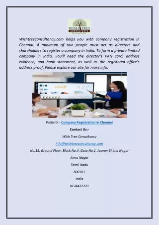 Company Registration in Chennai | Wishtreeconsultancy.com