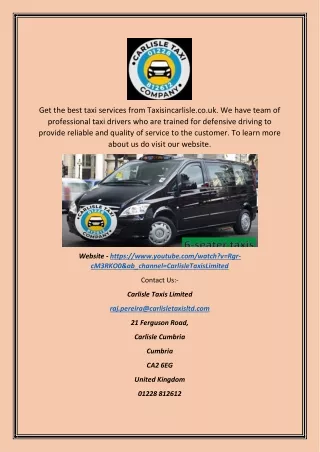 Taxi | Taxisincarlisle.co.uk