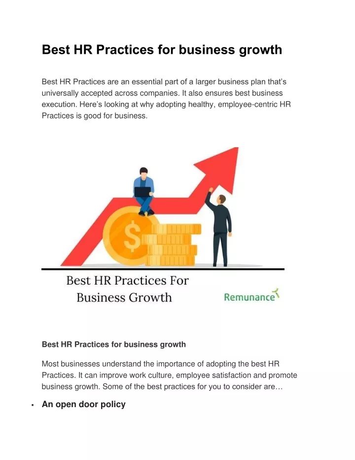 best hr practices for business growth