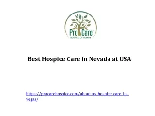 Best Hospice Care in Nevada at USA
