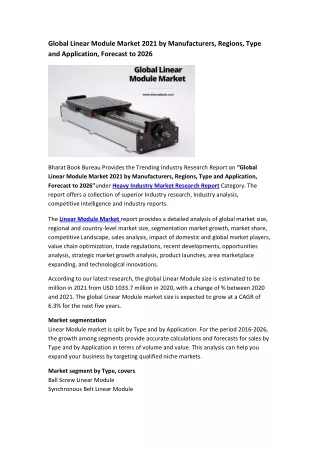 global linear module market 2021 by manufacturers