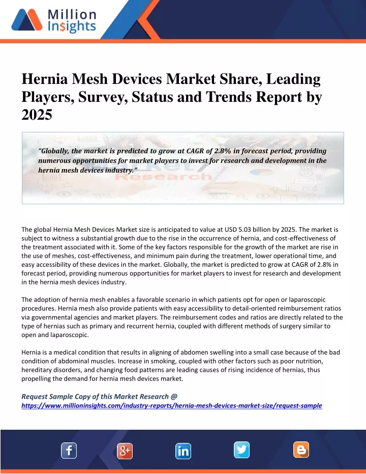 hernia mesh devices market share leading players