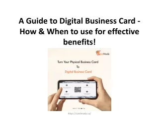A Guide to Digital Business Card - How & When to use for effective benefits!