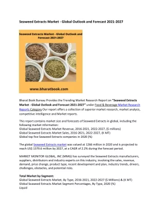 seaweed extracts market global outlook