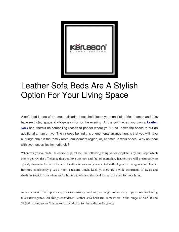 leather sofa beds are a stylish option for your