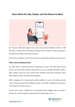 smart alerts for safe simple and fast return