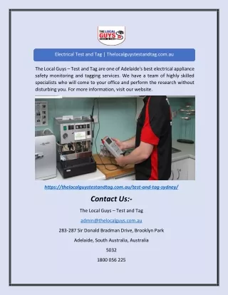 electrical test and tag thelocalguystestandtag