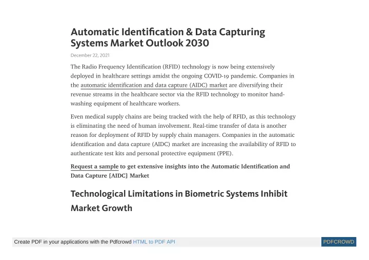 automatic identi cation data capturing systems