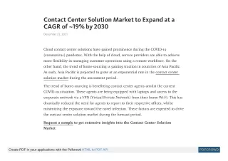 contact center solution market to expand