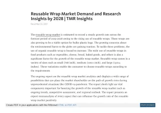 reusable wrap market demand and research insights