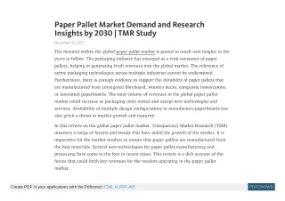 paper pallet market demand and research insights