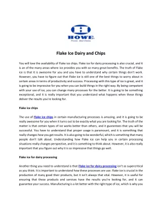 flake ice dairy and chips